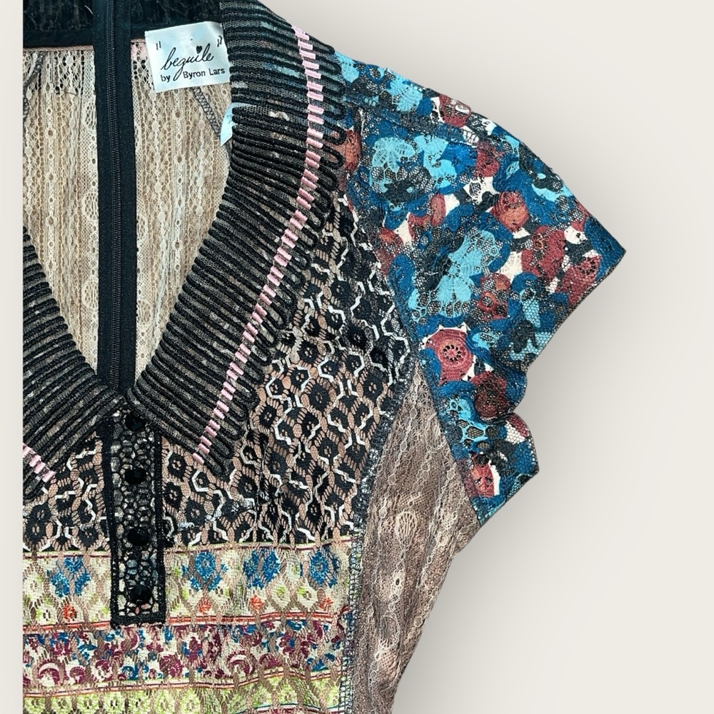 Byron Lars Multicolor Patterned Midi Dress - Picture 8 of 14